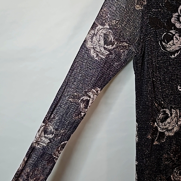 Fuzzi  Womens Multicolor Floral Italian Lined Long Sleeve Tule Shift Dress Sz M - Picture 5 of 8